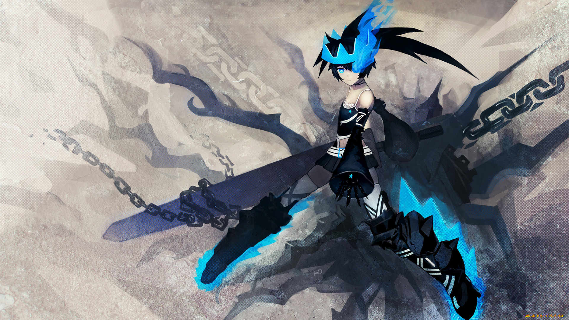 , black rock shooter, , , qin, black, rock, shooter, beast, 